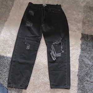 Forever 21 Ripped Black denim jeans.  Size 30